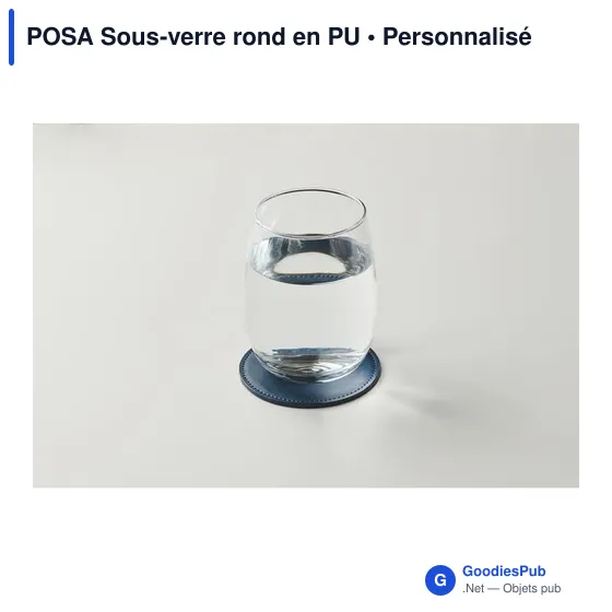 Sous-verre rond personnalisable en PU avec logo - POSA - Image 3