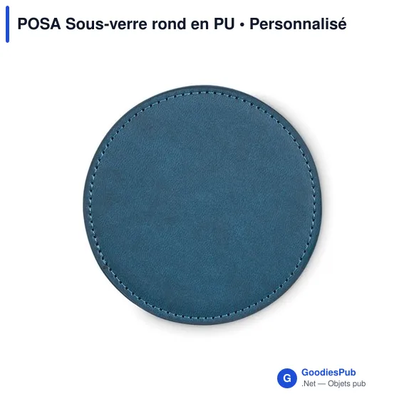 Sous-verre rond personnalisable en PU avec logo - POSA - Image 4