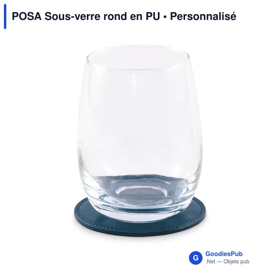 Sous-verre rond personnalisable en PU avec logo - POSA - Image 5