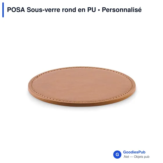 Sous-verre rond personnalisable en PU avec logo - POSA - Image 6