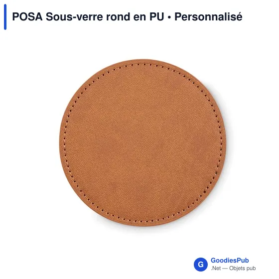 Sous-verre rond personnalisable en PU avec logo - POSA - Image 7