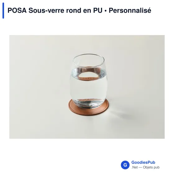 Sous-verre rond personnalisable en PU avec logo - POSA - Image 8