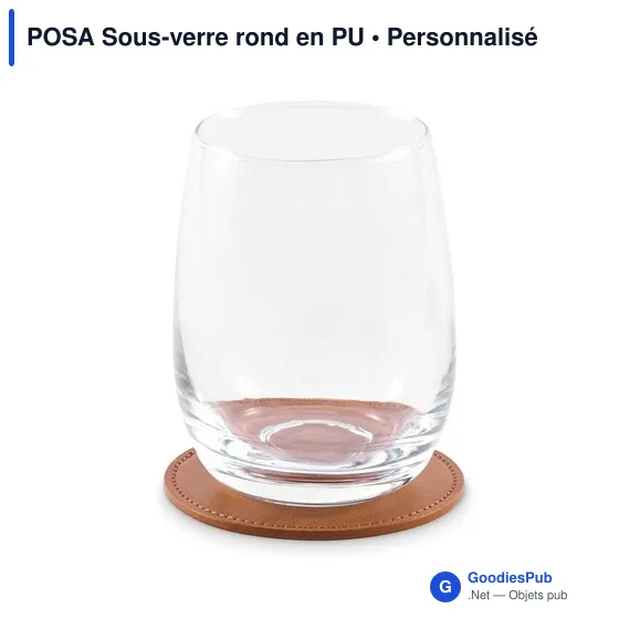 Sous-verre rond personnalisable en PU avec logo - POSA - Image 9