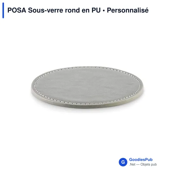 Sous-verre rond personnalisable en PU avec logo - POSA - Image 10
