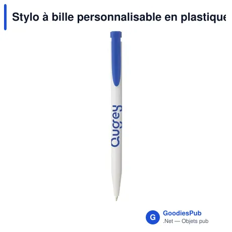 Stylo à bille personnalisable en plastique recyclé avec logo