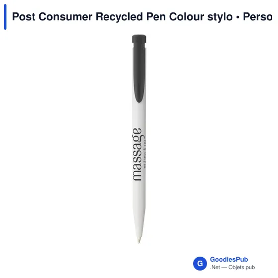 Stylo à bille personnalisable en plastique recyclé avec logo - Image 8