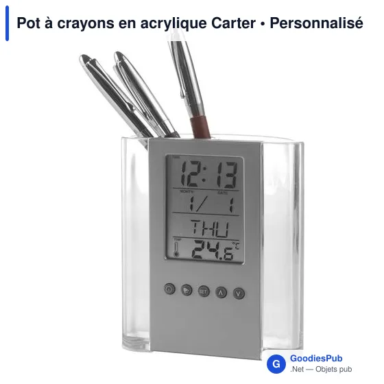 Pot à crayons en acrylique Carter - Image 1