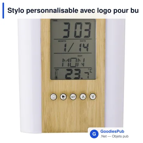 Stylo personnalisable avec logo pour bureau - Pot à crayons multifonctions
