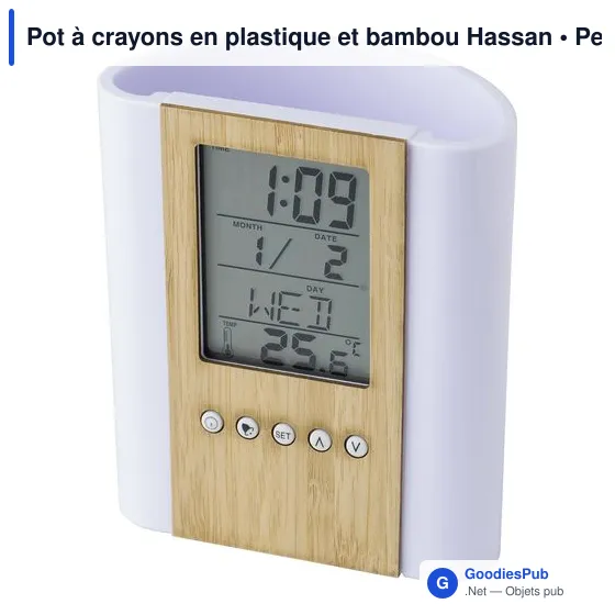 Stylo personnalisable avec logo pour bureau - Pot à crayons multifonctions - Image 2