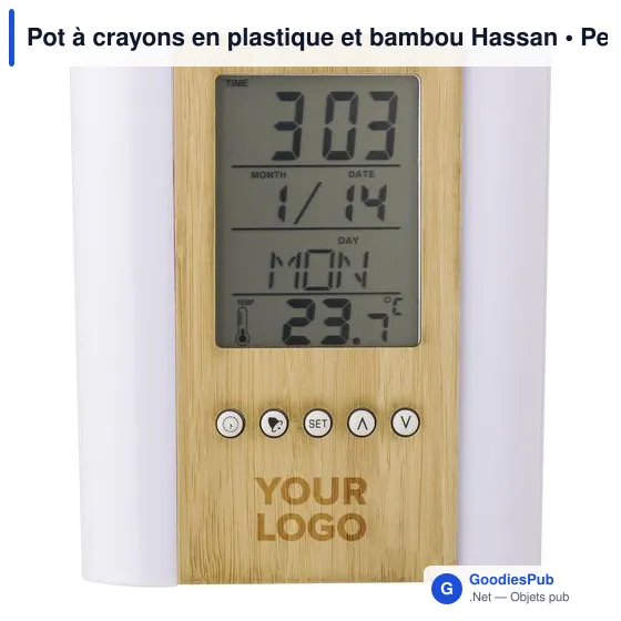 Stylo personnalisable avec logo pour bureau - Pot à crayons multifonctions - Image 5