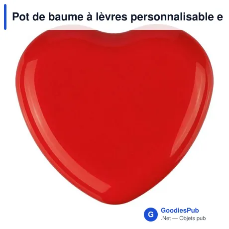 Pot de baume à lèvres personnalisable en forme de cœur avec logo