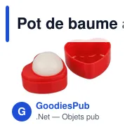 Pot de baume à lèvres personnalisable en forme de cœur avec logo - Miniature 2