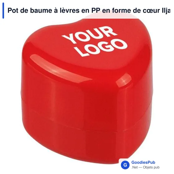 Pot de baume à lèvres personnalisable en forme de cœur avec logo - Image 3