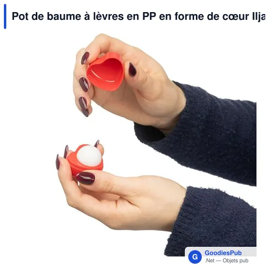 Pot de baume à lèvres personnalisable en forme de cœur avec logo - Image 4