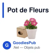 Pot de Fleurs personnalisable avec logo - Advert - Miniature 1