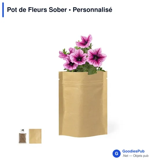 Pot de Fleurs Sober personnalisable avec logo pour entreprises - Image 1
