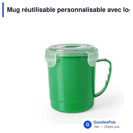 Mug réutilisable personnalisable avec logo pour entreprises