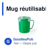 Mug réutilisable personnalisable avec logo pour entreprises - Miniature 2