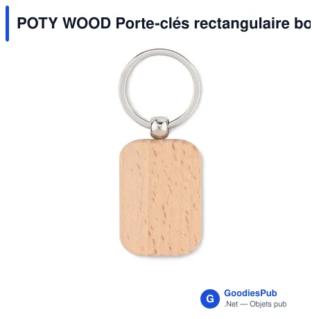 POTY WOOD Porte-clés rectangulaire bois
