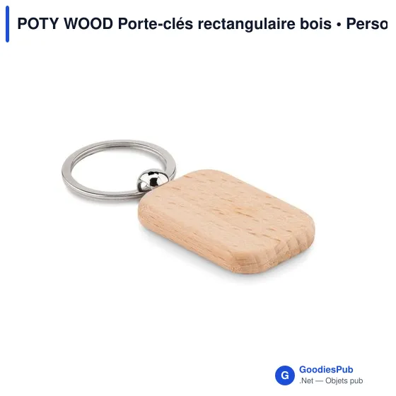 POTY WOOD Porte-clés rectangulaire bois - Image 2