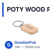 POTY WOOD Porte-clés rectangulaire bois - Miniature 3