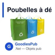 Poubelles à déchets recyclables personnalisables avec logo - Justin - Miniature 1