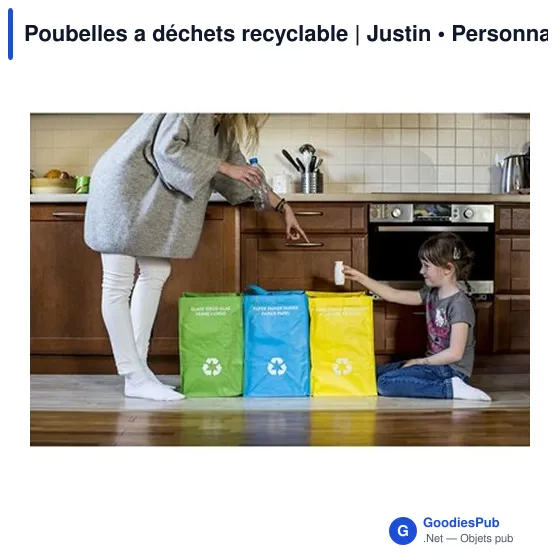 Poubelles à déchets recyclables personnalisables avec logo - Justin - Image 2