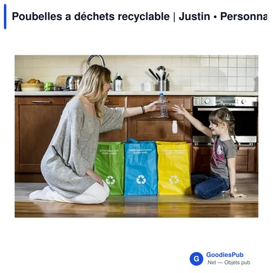 Poubelles à déchets recyclables personnalisables avec logo - Justin - Image 3