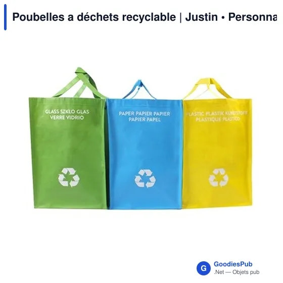 Poubelles à déchets recyclables personnalisables avec logo - Justin - Image 4
