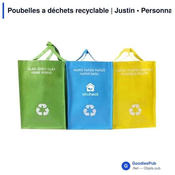 Poubelles à déchets recyclables personnalisables avec logo - Justin - Image 9
