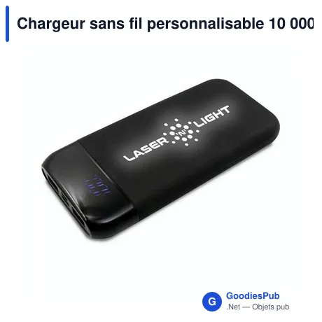 Chargeur sans fil personnalisable 10 000 mAh avec logo | Cory