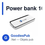 Power bank personnalisable 10000 mAh avec logo | Dejerius - Miniature 1