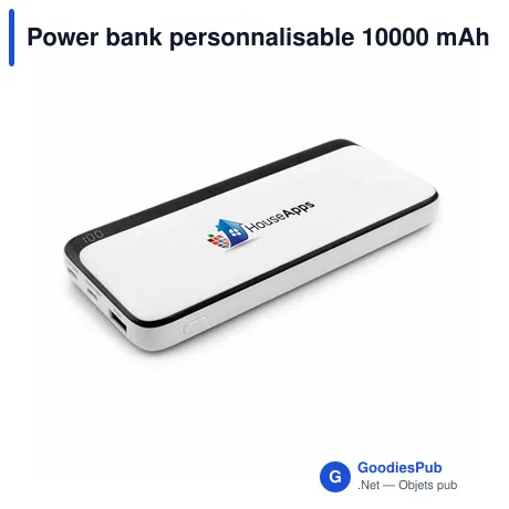 Power bank personnalisable 10000 mAh avec logo | Dejerius