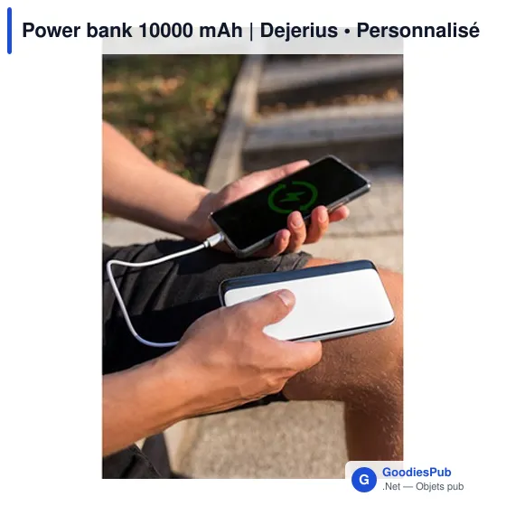 Power bank personnalisable 10000 mAh avec logo | Dejerius - Image 2