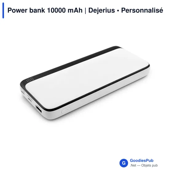 Power bank personnalisable 10000 mAh avec logo | Dejerius - Image 3