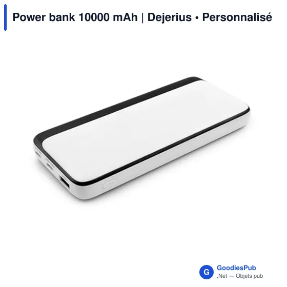 Power bank personnalisable 10000 mAh avec logo | Dejerius - Image 4