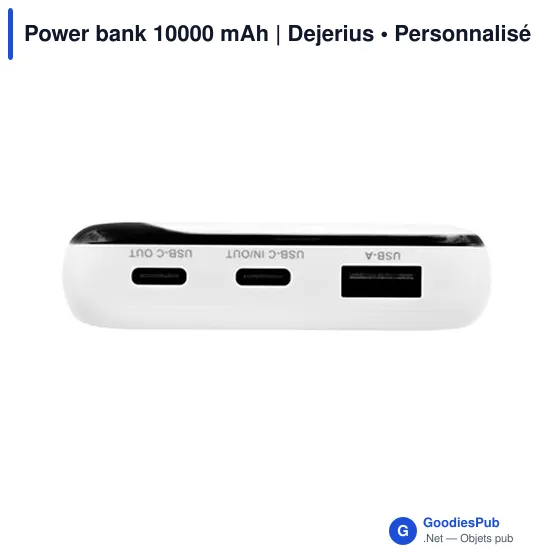 Power bank personnalisable 10000 mAh avec logo | Dejerius - Image 7