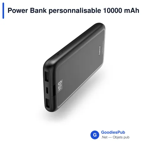 Power Bank personnalisable 10000 mAh avec logo - Hama Power Pack Performance
