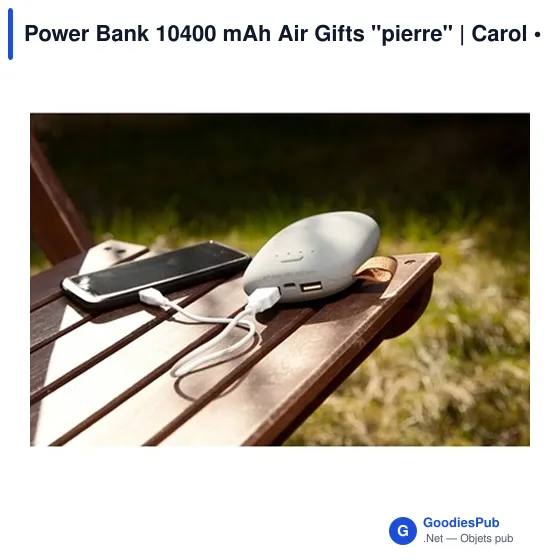 Power Bank personnalisable 10400 mAh avec logo - Air Gifts "pierre" - Image 2