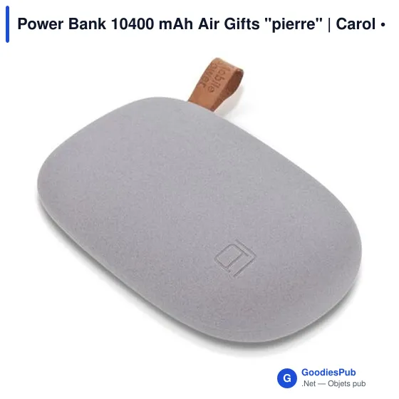 Power Bank personnalisable 10400 mAh avec logo - Air Gifts "pierre" - Image 3