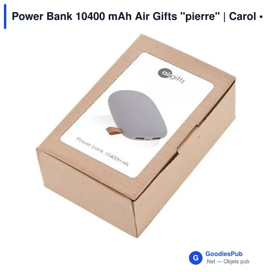 Power Bank personnalisable 10400 mAh avec logo - Air Gifts "pierre" - Image 4