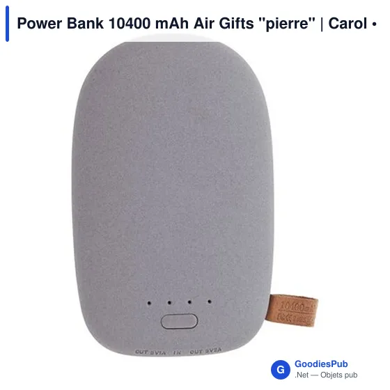 Power Bank personnalisable 10400 mAh avec logo - Air Gifts "pierre" - Image 5
