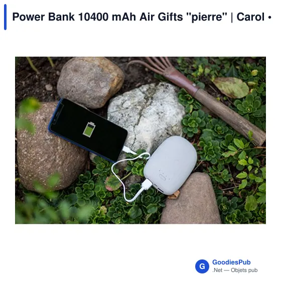 Power Bank personnalisable 10400 mAh avec logo - Air Gifts "pierre" - Image 9