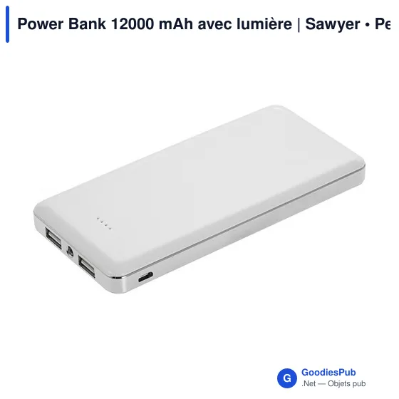 Power Bank personnalisable 12000 mAh avec logo | Sawyer - Image 1