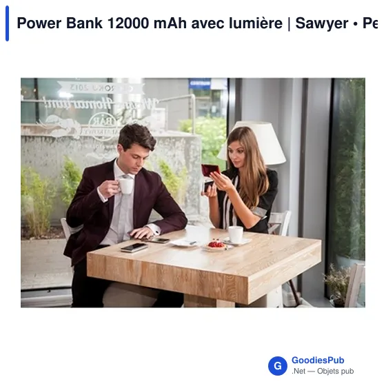 Power Bank personnalisable 12000 mAh avec logo | Sawyer - Image 2