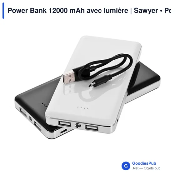 Power Bank personnalisable 12000 mAh avec logo | Sawyer - Image 4