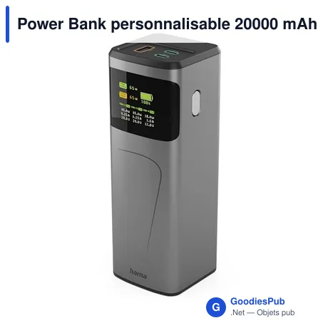 Power Bank personnalisable 20000 mAh avec logo - Hama High Power 65W