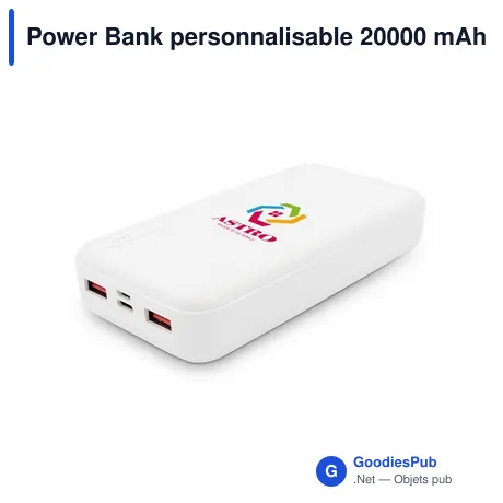 Power Bank personnalisable 20000 mAh avec logo | Kilian
