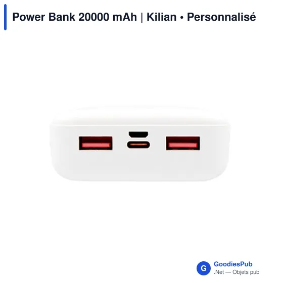 Power Bank personnalisable 20000 mAh avec logo | Kilian - Image 6
