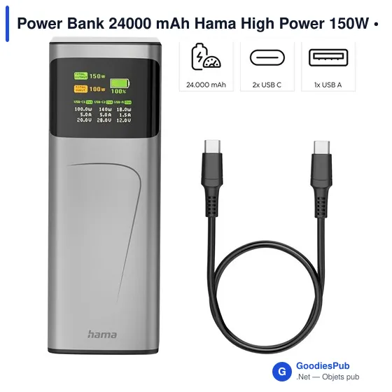 Power Bank 24000 mAh Hama High Power 150W - Image 4